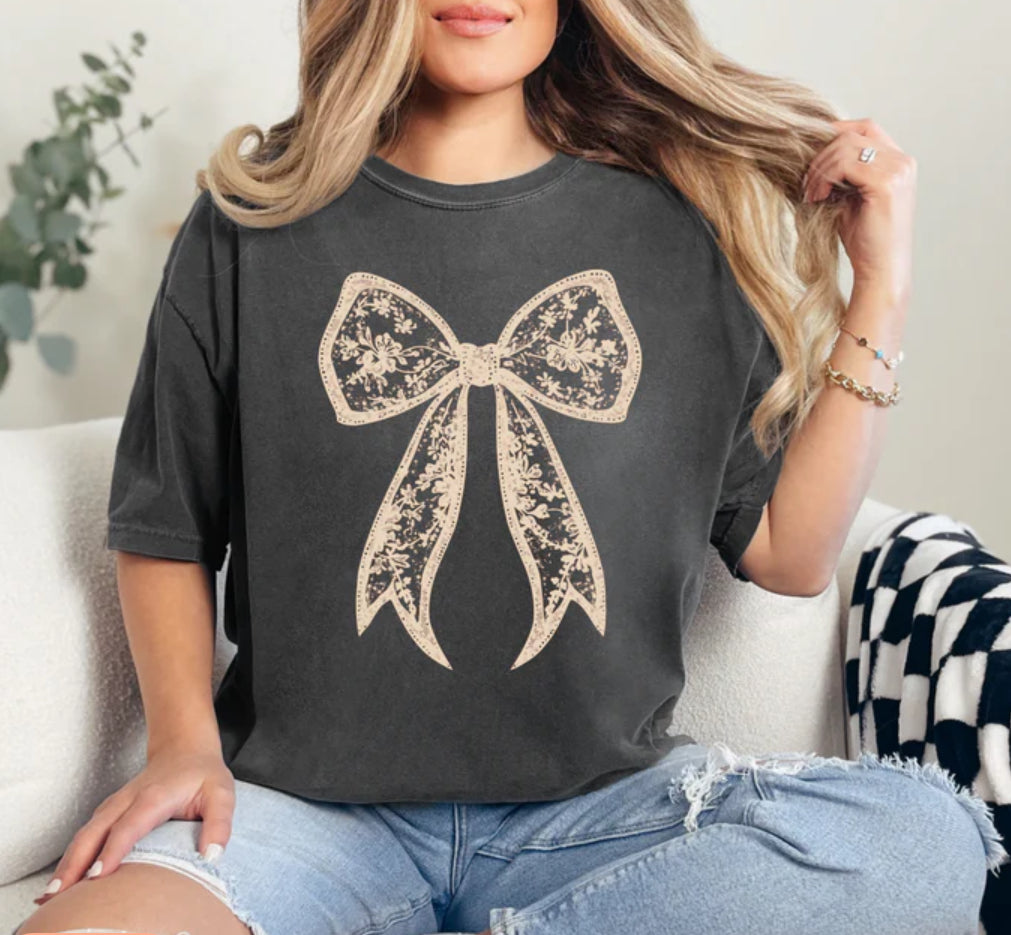 Lace Bow T-shirt or Sweatshirt