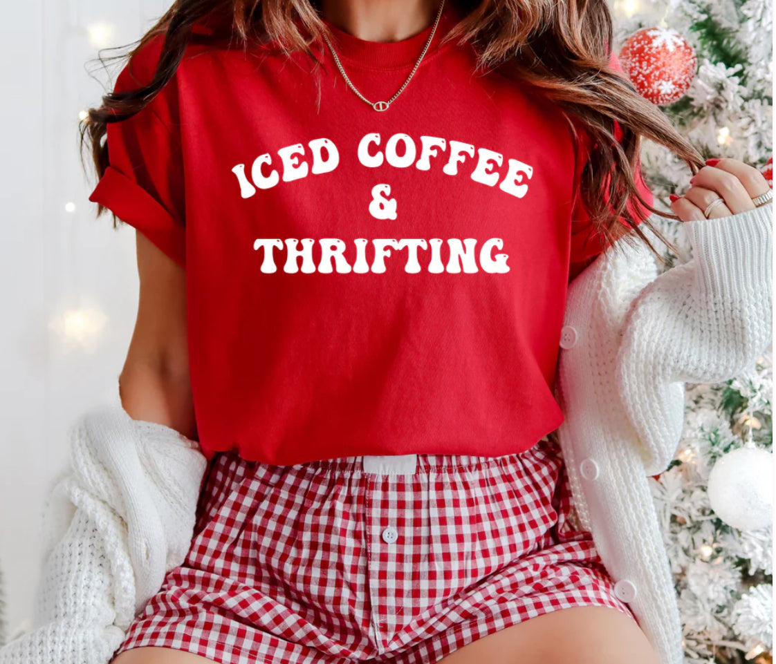 Iced Coffee & Thrifting T-shirt or Sweatshirt